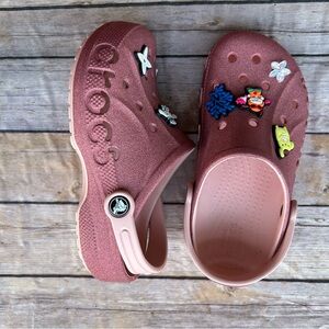 CROCS Kids Rose Pink Slip-On Clogs with Jibbitz Charms